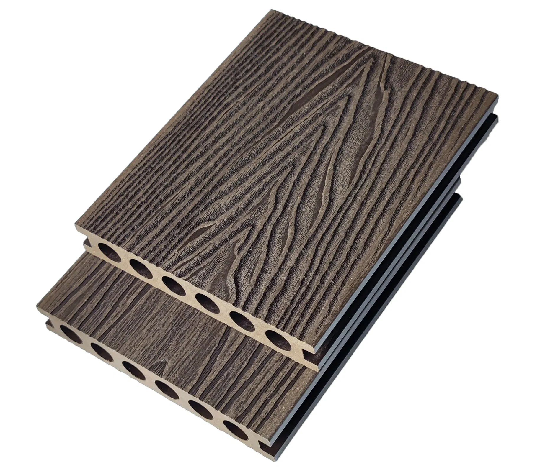 Eco-Friendly WPC 3D Wood Grain Composite Decking for Outdoor