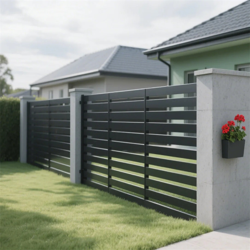 Factory Direct Sale Horizontal WPC Wrought Iron Louver Blade Aluminum Slat Fence Panels