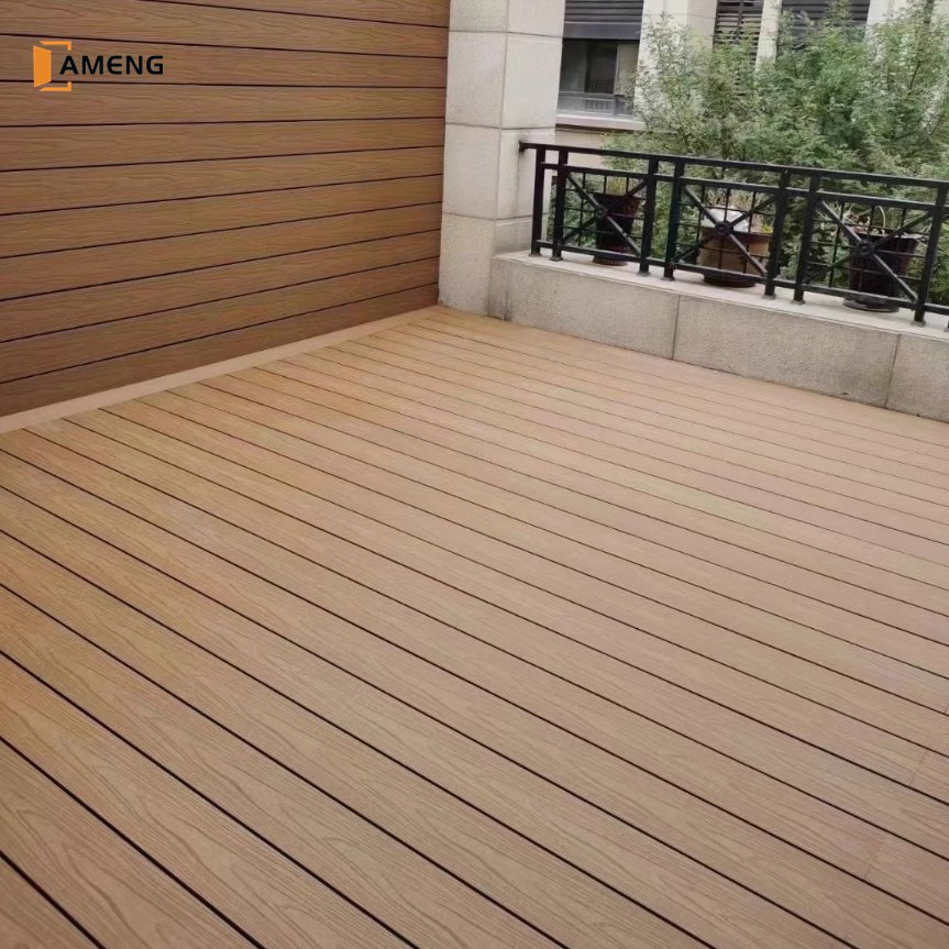 New Technology Hollow Solid WPC Co Extrusion Terrace Outdoor Floor 3D Embossed Composite Decking