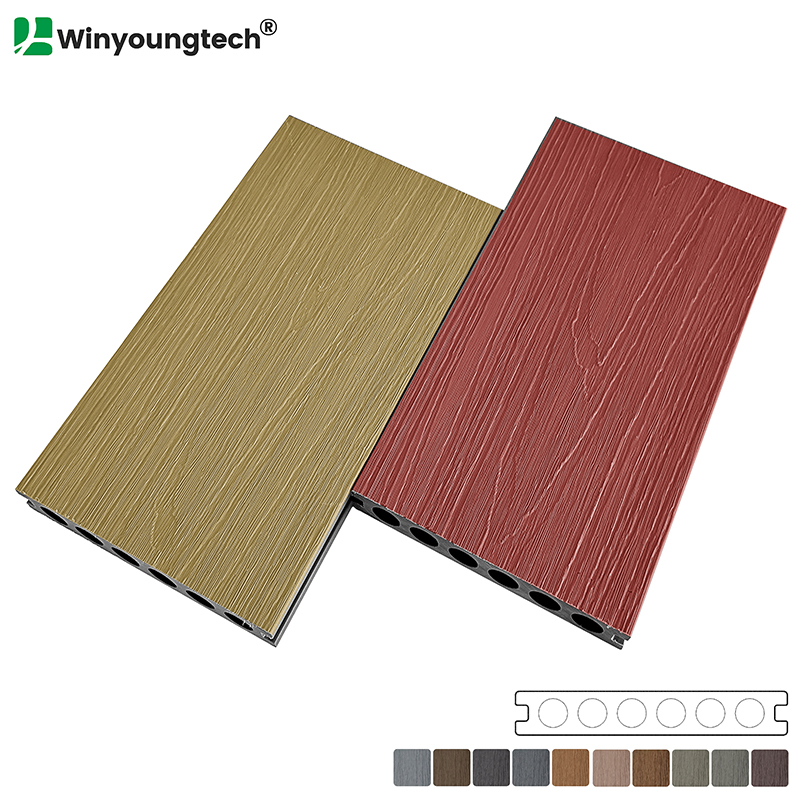 Co-Extrusion Anti-Slip WPC Decking for Exterior Villa Open Pool Easy Installation Waterproof Wear Resistant Composite Wood Grain
