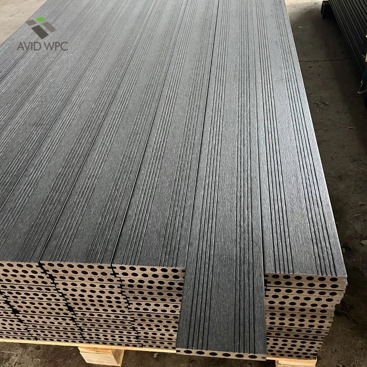 Top-Selling Teak Color Co-Extruded Round Hole WPC Decking Customizable Outdoor Flooring with Tailored Sizes &amp; Colors for Global Projects