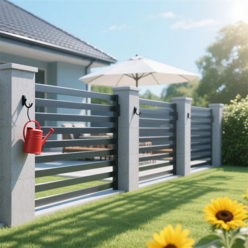 Factory Direct Sale Horizontal WPC Wrought Iron Louver Blade Aluminum Slat Fence Panels