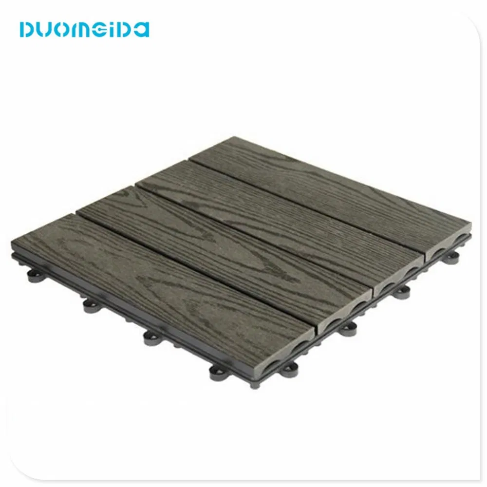 Interlocking DIY Grooved Waterproof Easy Install WPC Decking Tiles