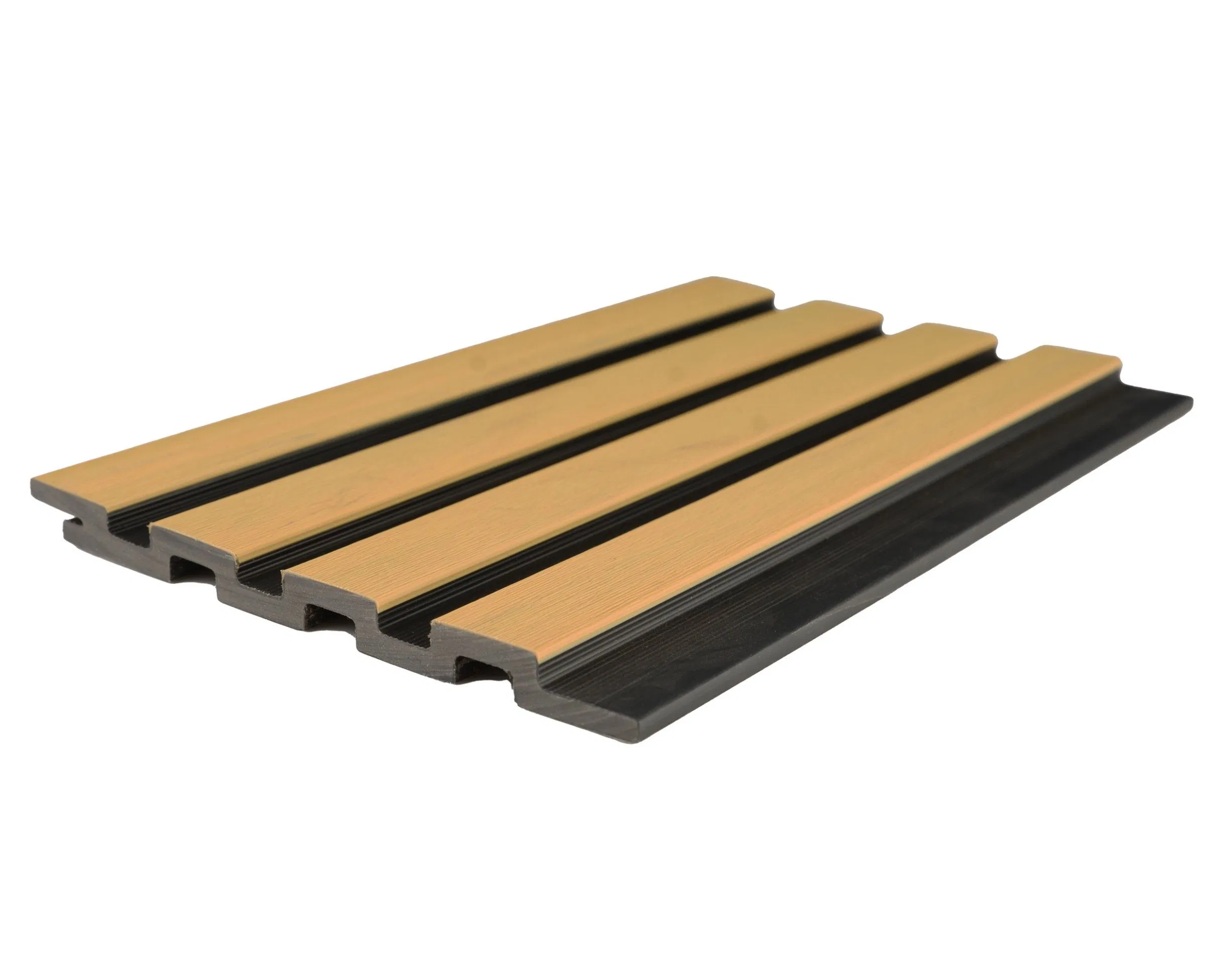 Yellow Eco-Friendly Capped Grooved Composite Siding WPC Wall Cladding 6.5"