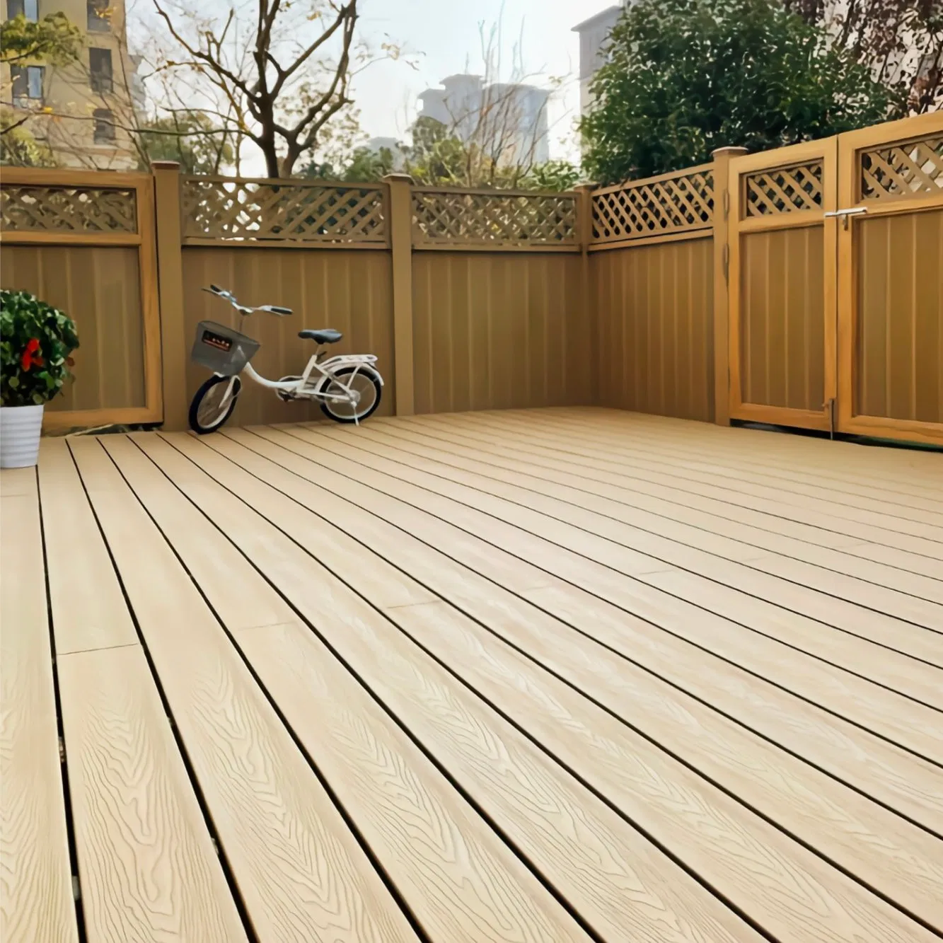 Swimming Pool Waterproof Anti-Slip Exterior Engineered WPC Decking