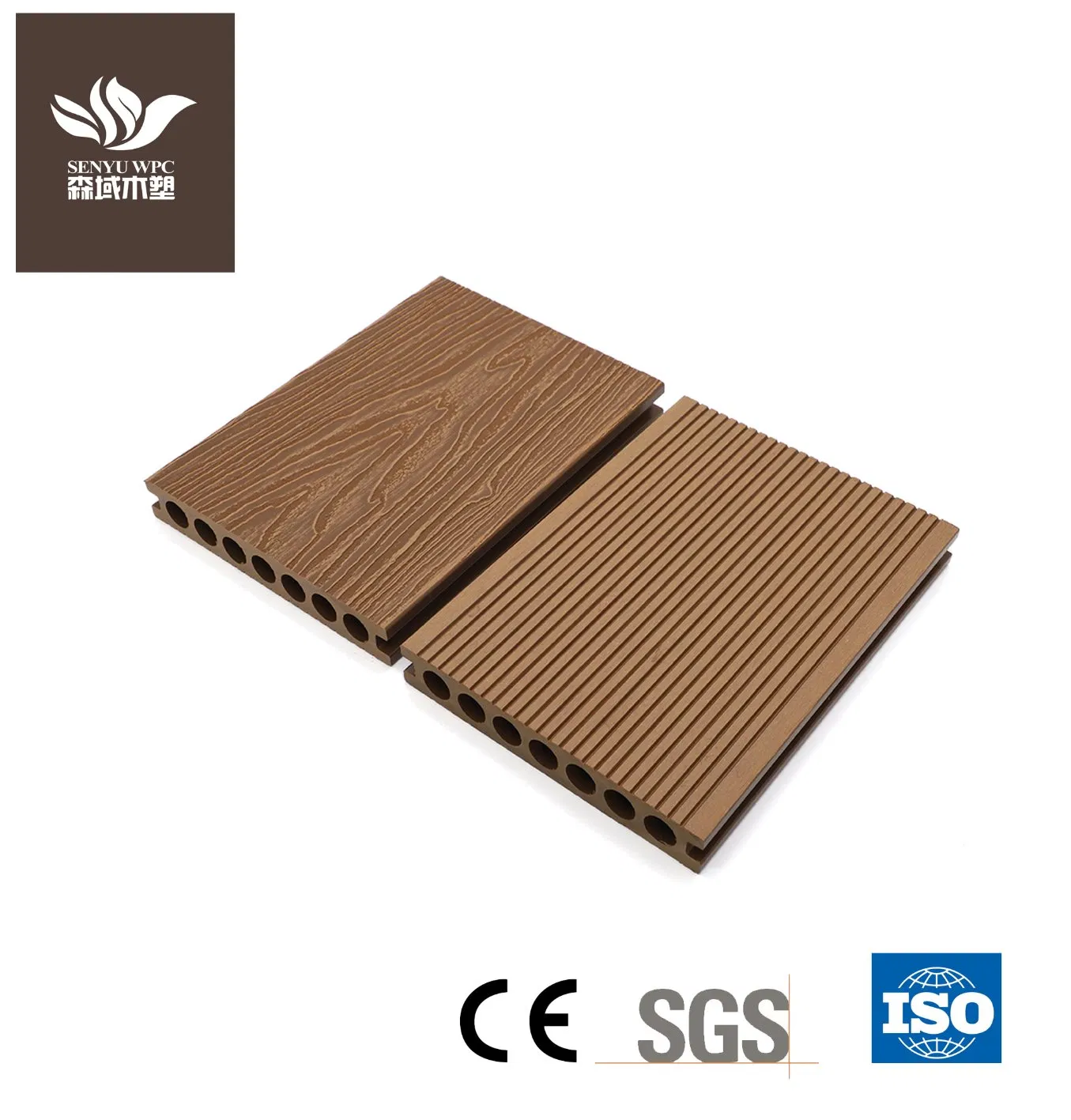 Outdoor Deck WPC Wood Plastic Composite Decking Board Flooring Tile with CE