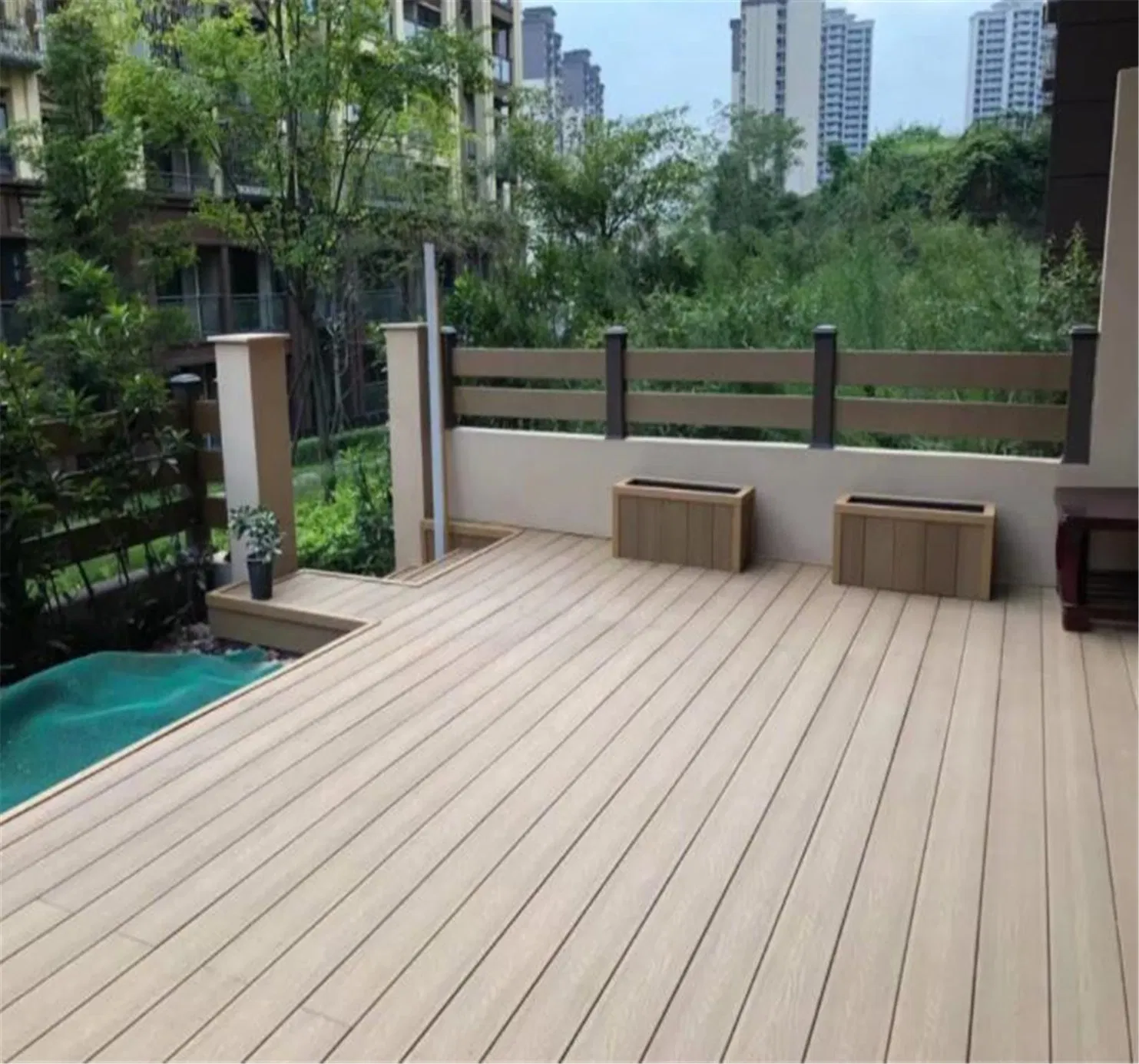 Hot Sale 147X23mm Outdoor Wood Composite WPC Hollow Home Decoration Decking