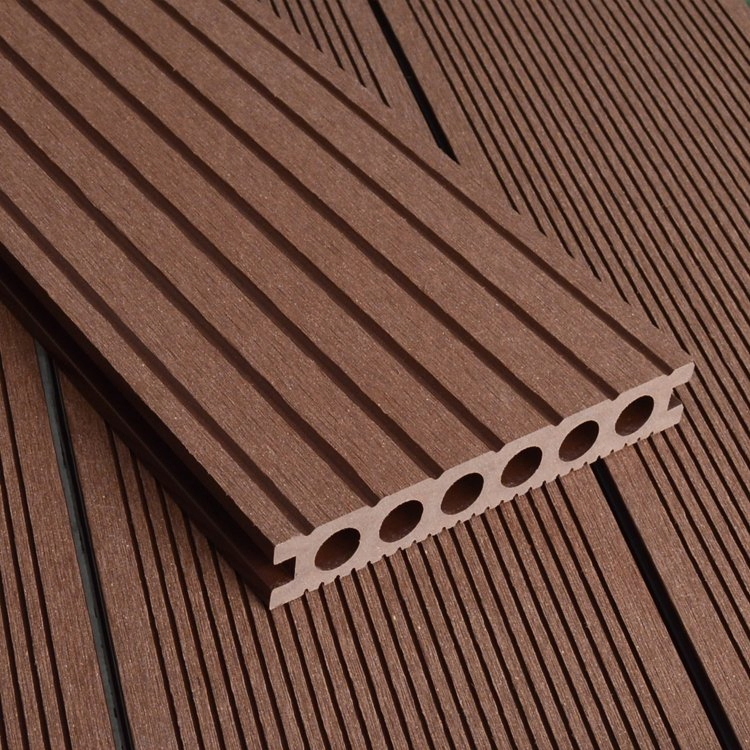 PE Wood Plastic Composite WPC Decking for Outdoor Spaces Board Hot Sell Wholesale Hollow Waterproof Building Material Decoration Flooring Long Lasting
