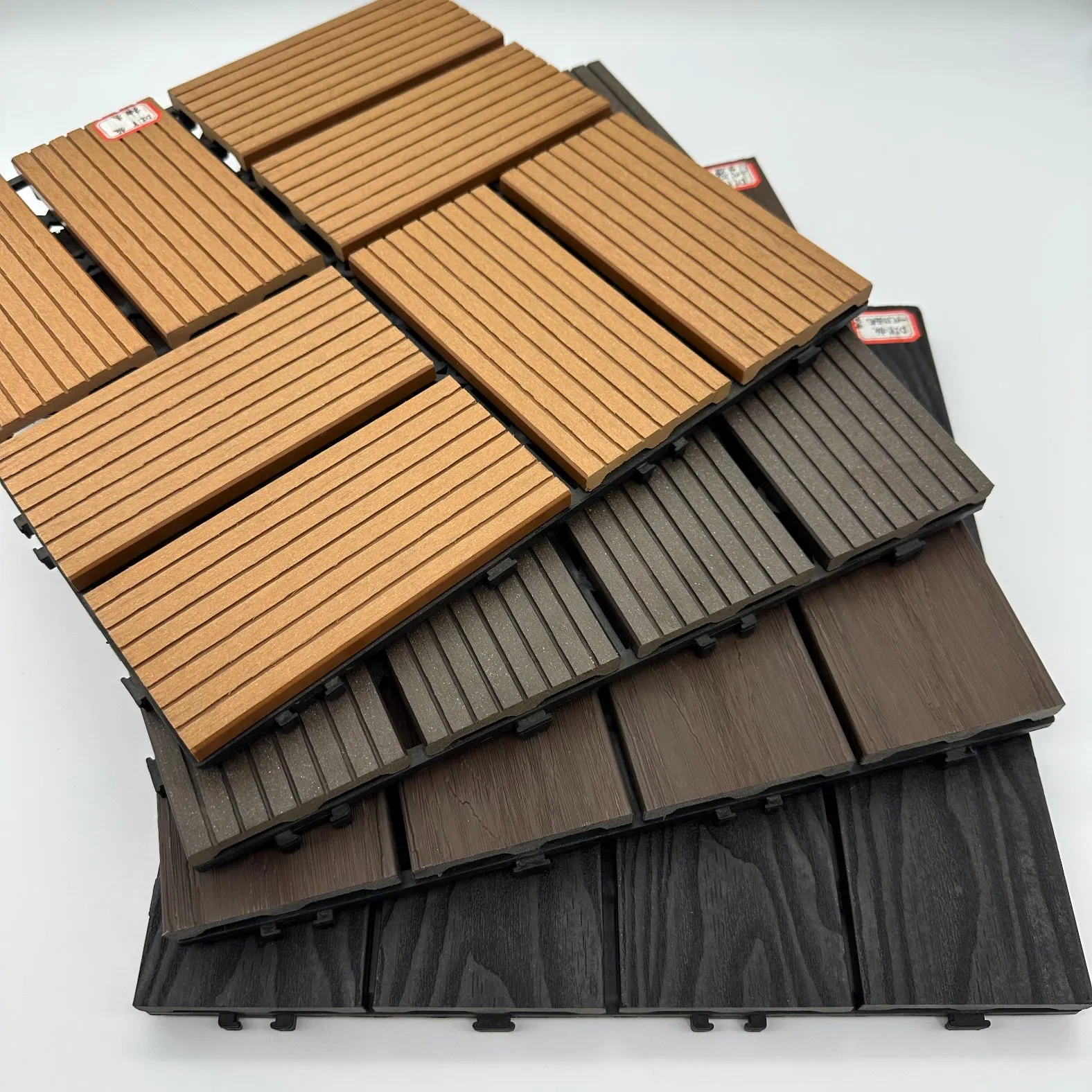 Stone Tiles DIY Installation WPC Outdoor Stone Interlocking Deck Tiles