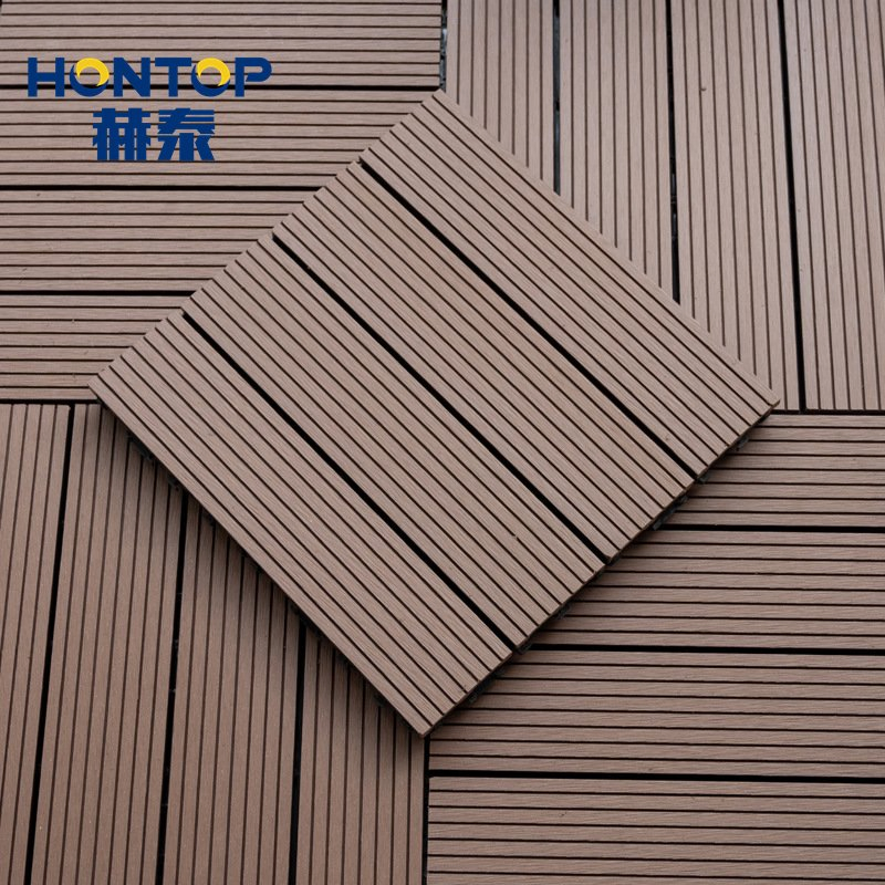 DIY Flooring Wood Plastic Composite Interlocking Plastic Base WPC Deck Tile