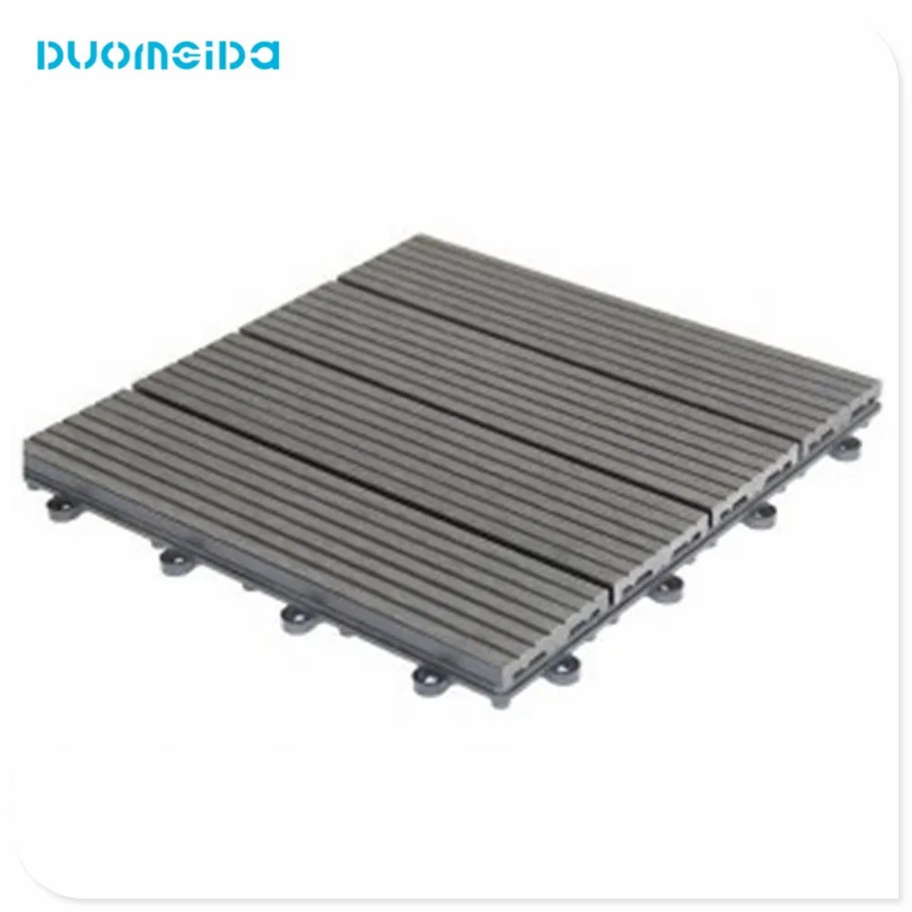 Interlocking DIY Grooved Waterproof Easy Install WPC Decking Tiles