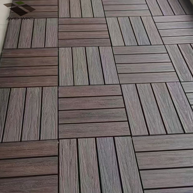 Factory Wholesale OEM ODM High Strength &amp; Low Expansion WPC Tiles Interlocking Outdoor Decking Tiles 300*300mm DIY Tiles for Garden Balcony