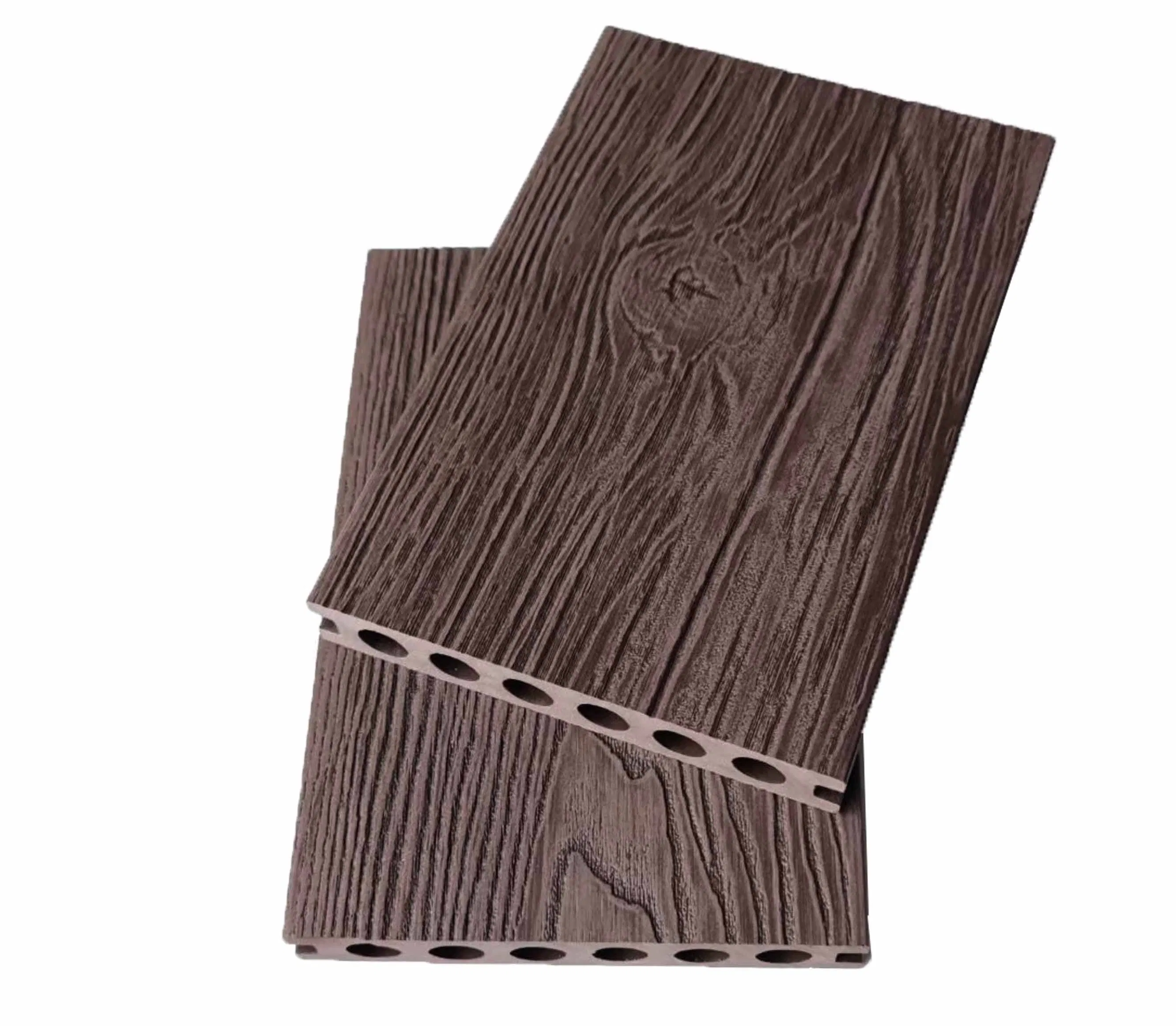 Eco-Friendly WPC 3D Wood Grain Composite Decking for Outdoor