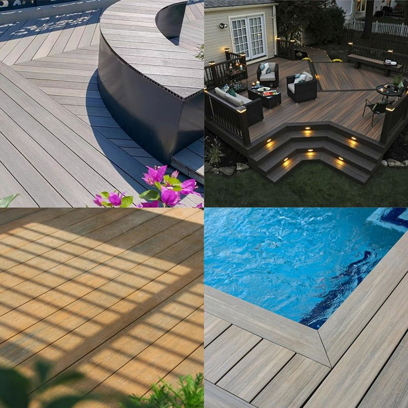 Free Sample WPC Terrace Decking Waterproof Anti-Slip 23mm Thickness Solid Co-Extrusion Outdoor Flooring for Swimming Pool