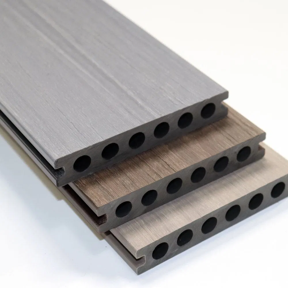 WPC Outdoor Decking 3D Wood Grain Stain Resistant Flooring Waterproof Fire Retardant Wood Plastic Composite Decking