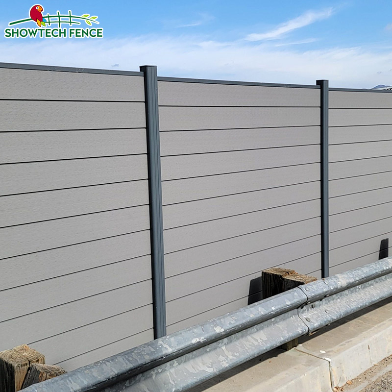 WPC Wood Grain Garden Fence Wall Panels Outdoor, WPC Composite Fencing Boards