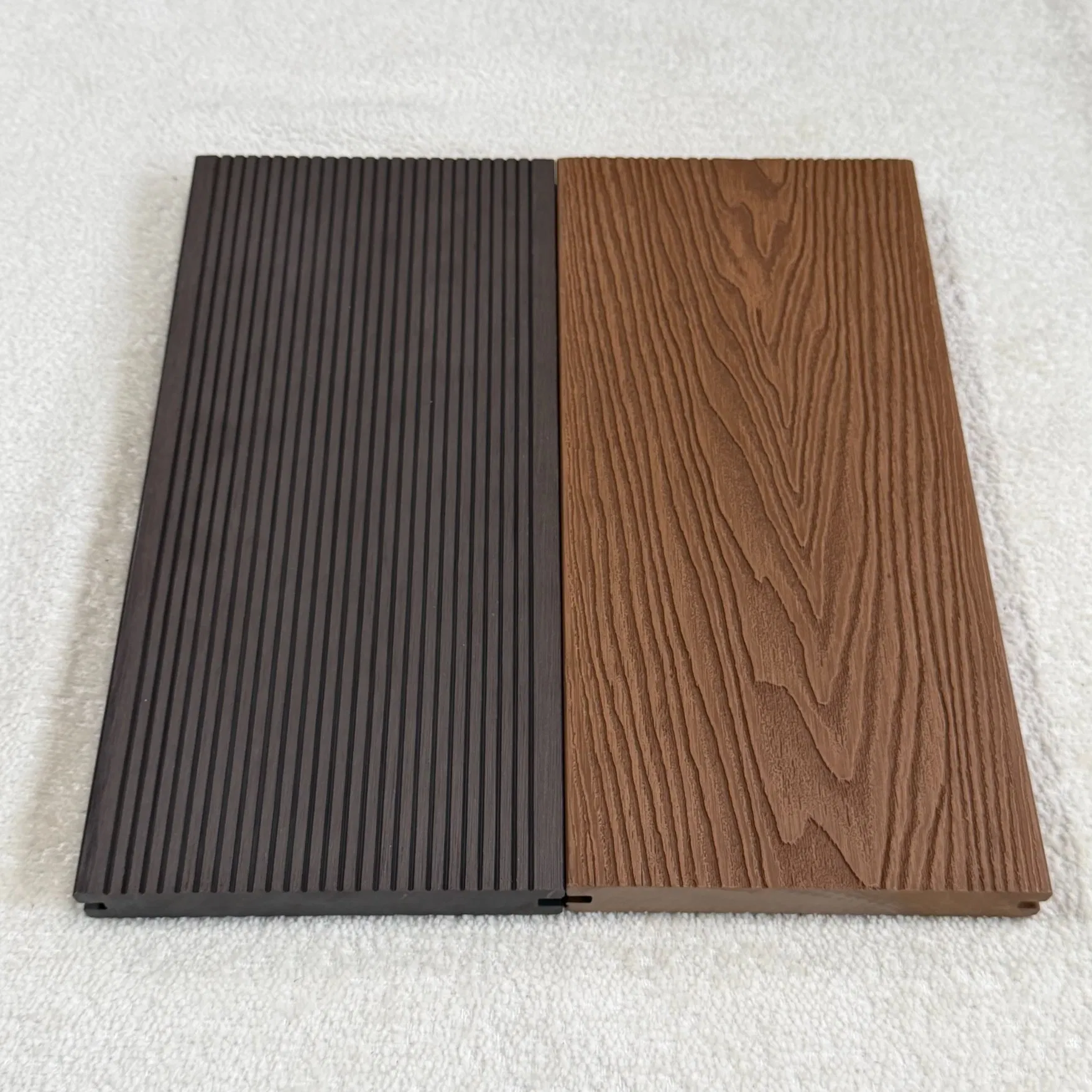 Custom Size Solid WPC Decking 3D Embossed Classical Flooring Waterproof for Bedroom