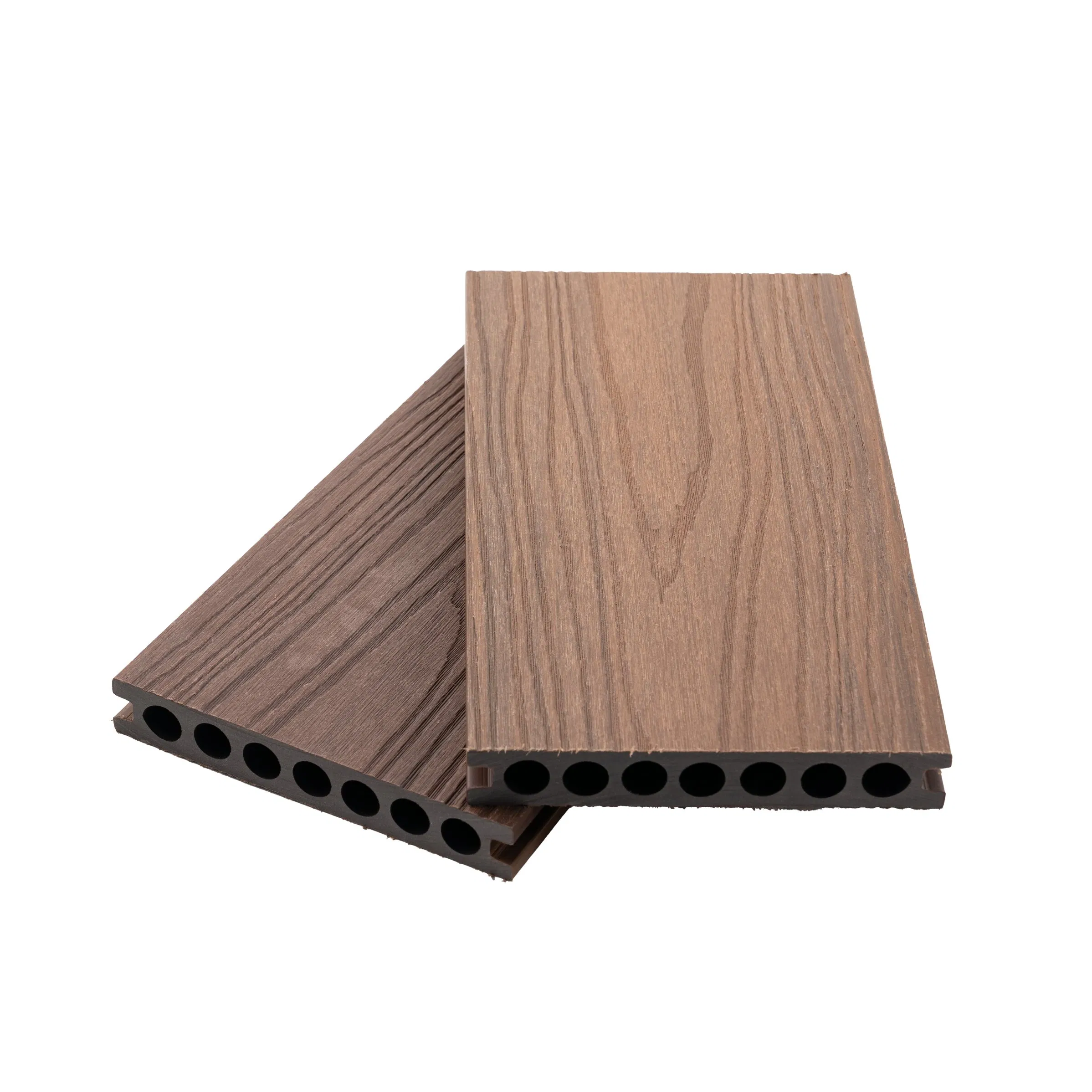 Yard Terrace Patio Flooring Wood Look Co-Extruded HDPE Hollow WPC Decking Composite Planks for Outdoor Use5.9"