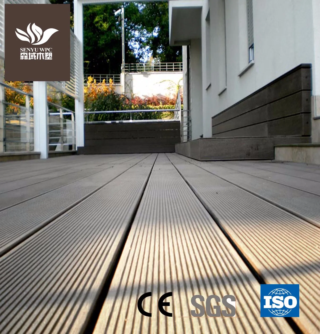 Factory Wholesale Outdoor WPC Wood Plastic Composite Decking Board with CE