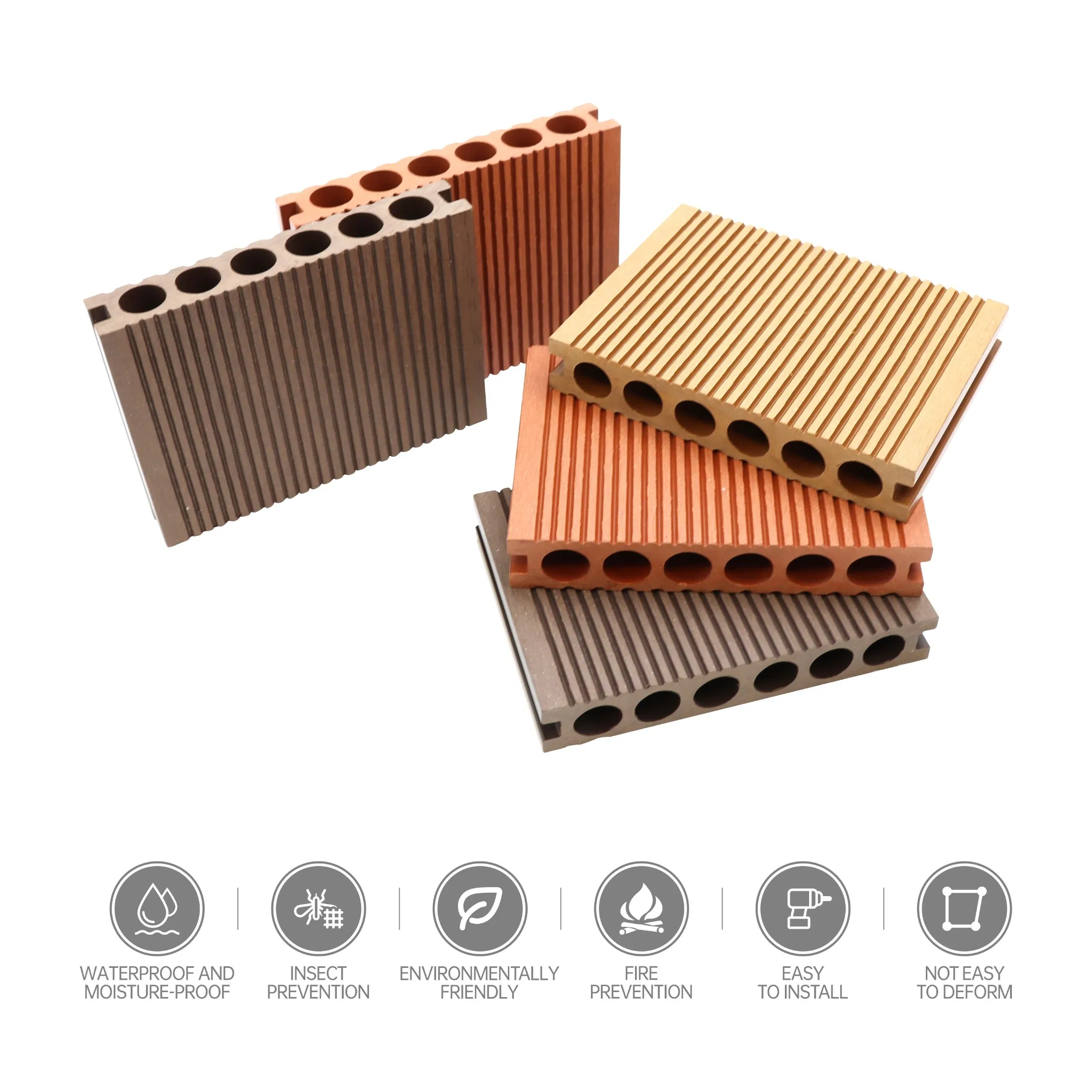 Square Hole WPC Decking Anti Slip Waterproof for Swimming Pool Outdoor Patio