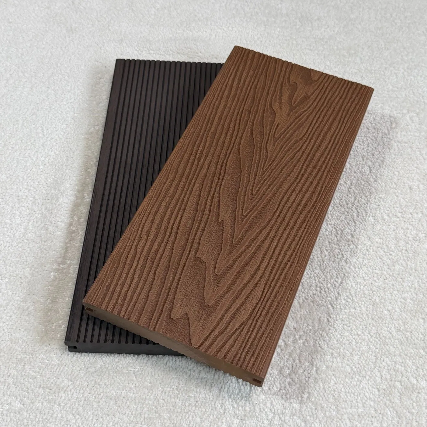 Custom Size Solid WPC Decking 3D Embossed Classical Flooring Waterproof for Bedroom