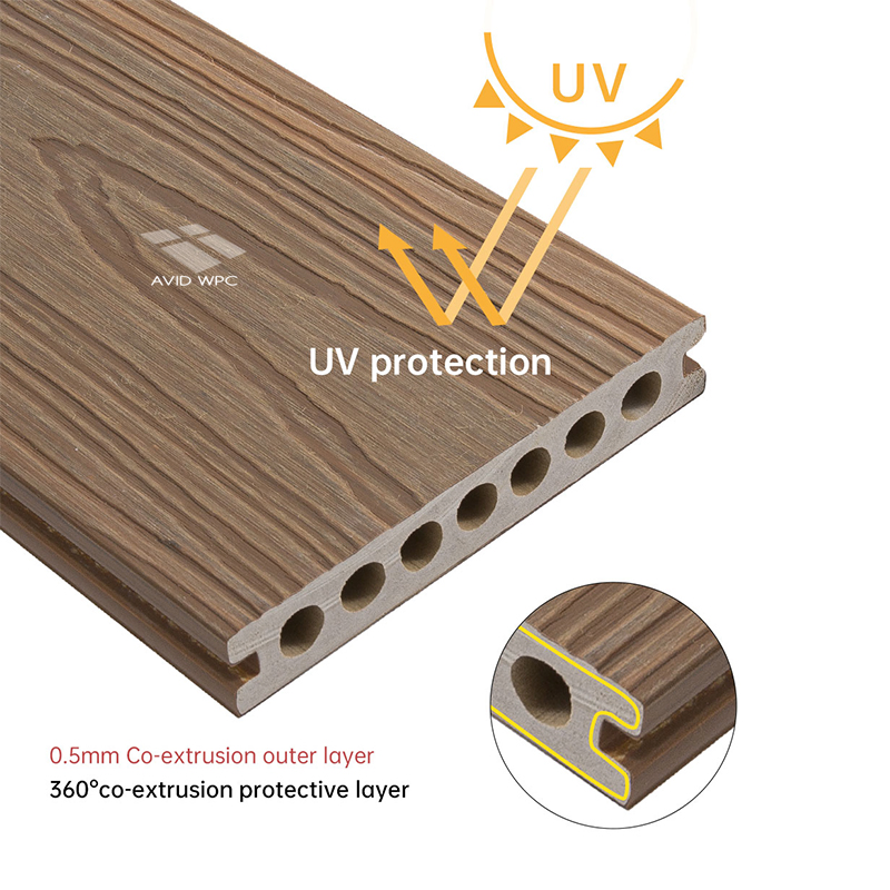 Outdoor Wood Texture Exterior ASA WPC Co-Extruded Composite Decking