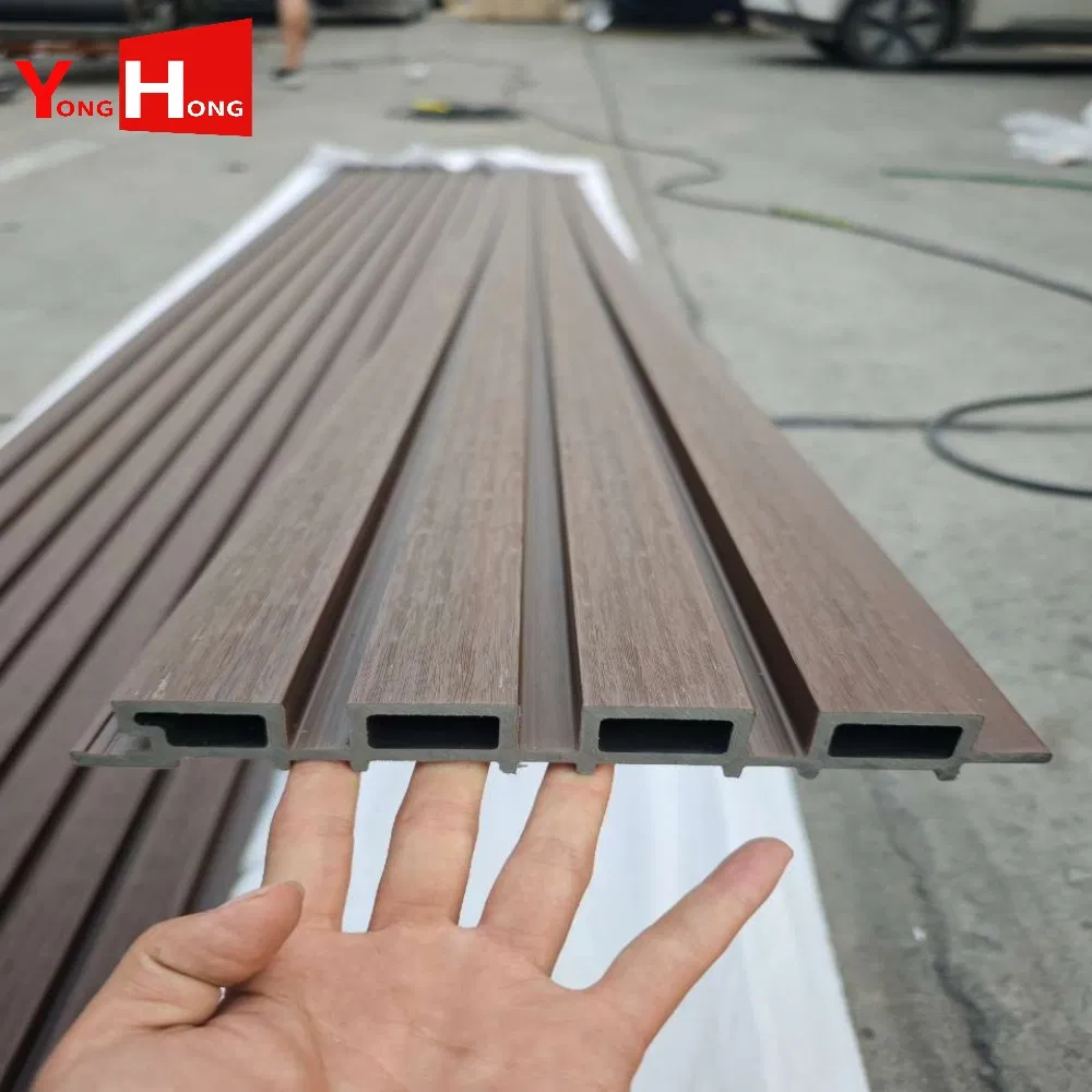 Home Decoration External 3D Wood Plastic Composite Decorative Exterior/Outdoor Facade Cladding Fence Ribbed PVC/WPC Wall Panel