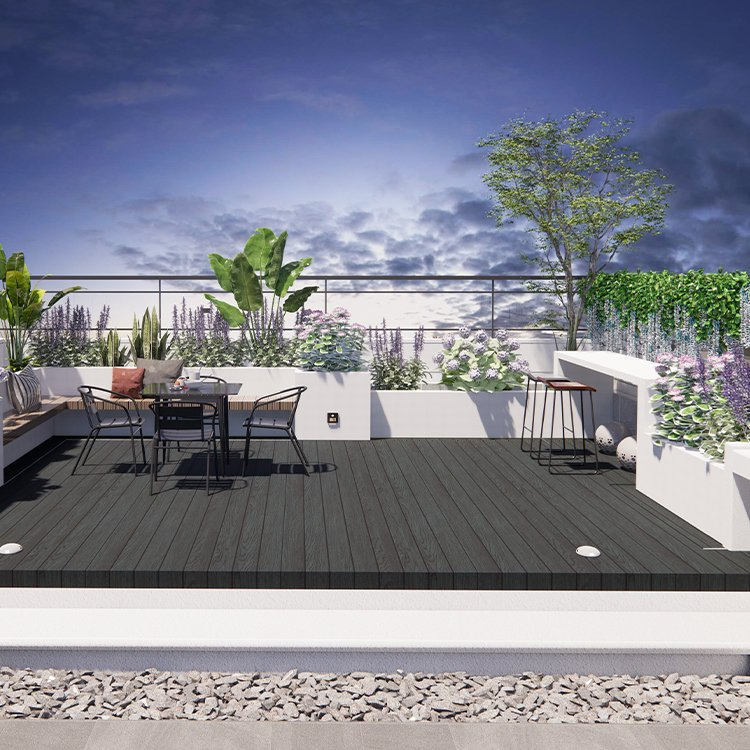 Sonsill Luxury Easy Installation Eco-Friendly Anti-UV Wood Plastic Composite WPC Co-Extrusion Decking for Outdoor Swimming Pool Flooring