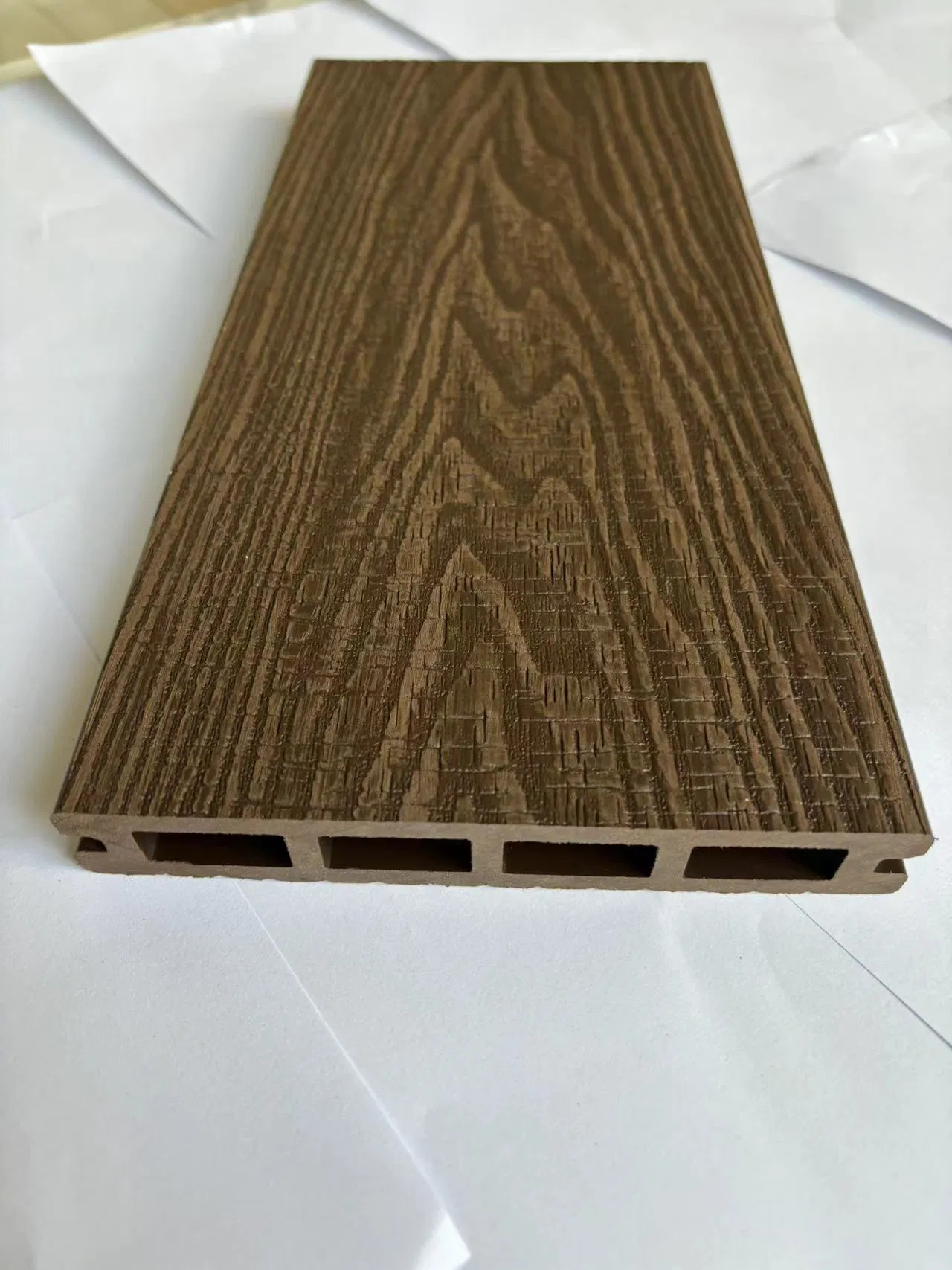 Ocox Hollow 3D Wood Grain WPC Wood Plastic Composite Embossed Decking