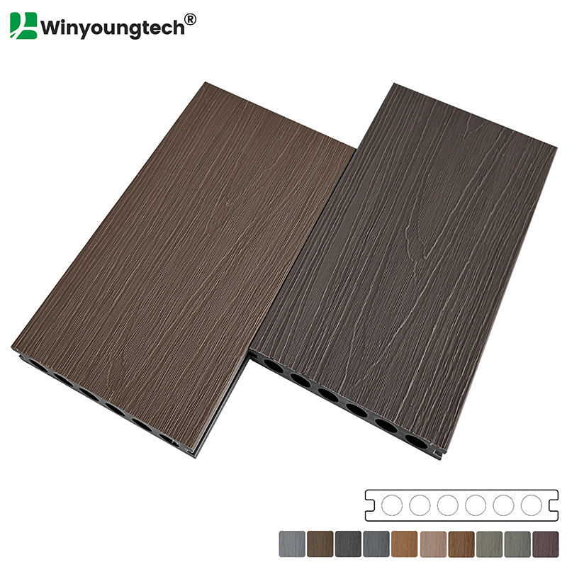 Co-Extrusion Anti-Slip WPC Decking for Exterior Villa Open Pool Easy Installation Waterproof Wear Resistant Composite Wood Grain