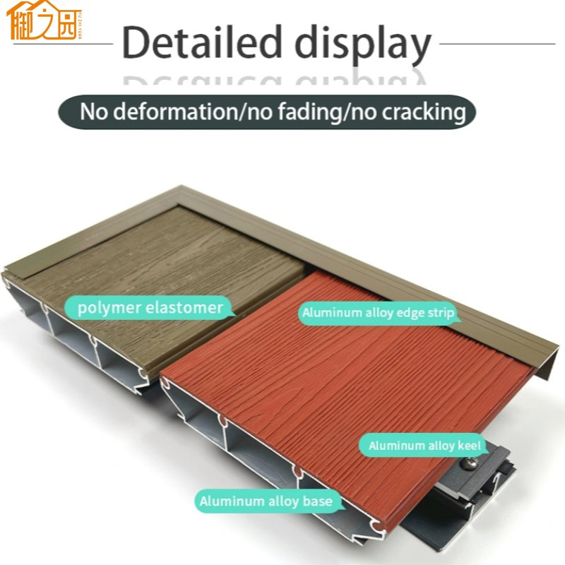 UV-Stable Exterior Solid Waterproof Aluminum Alloy Outdoor Floor High Strength WPC Wood Plastic Composite Decking of Double Colors