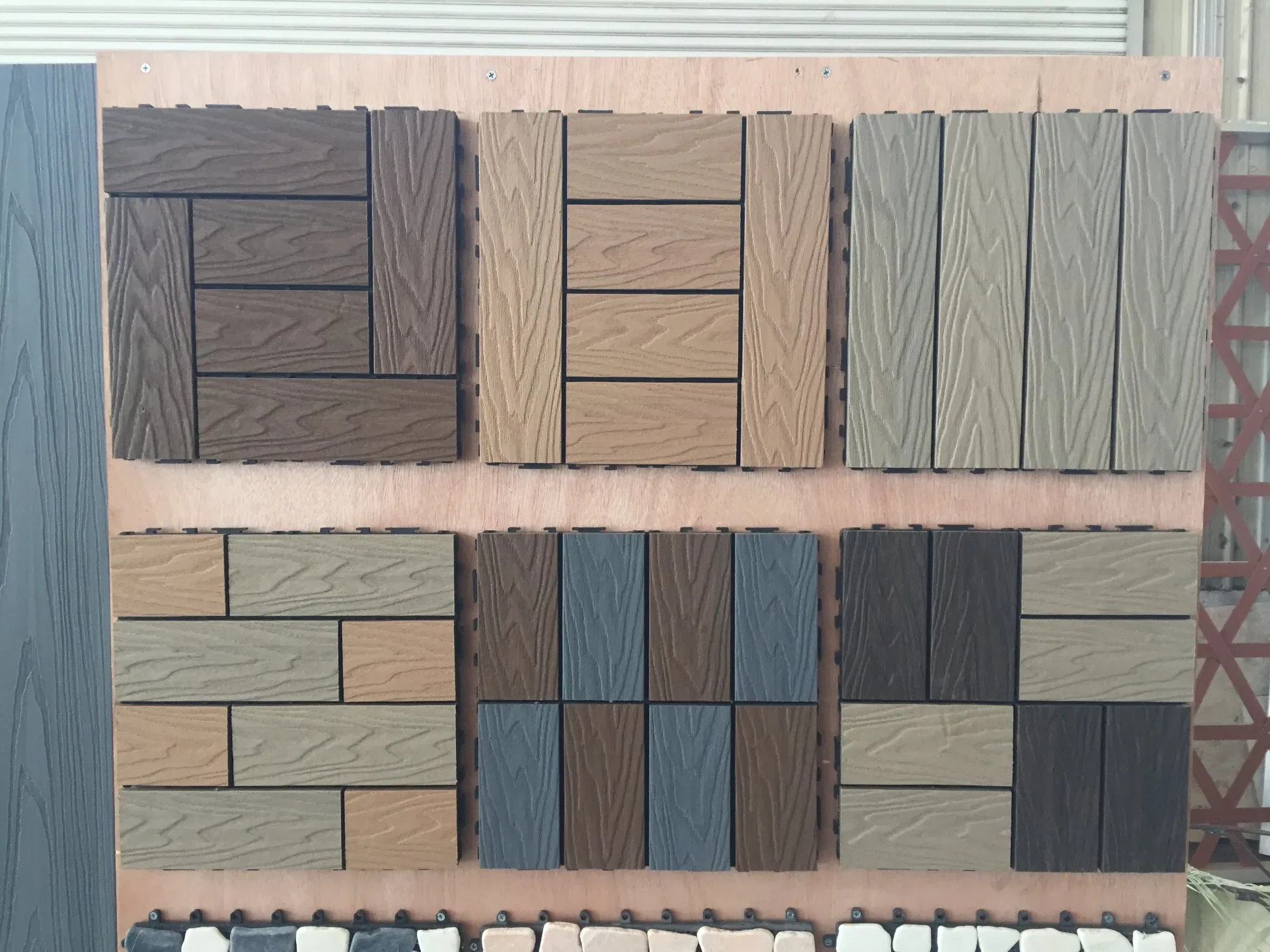 Interlocking Co-Extrusion DIY WPC Decking Tile for Garden Use