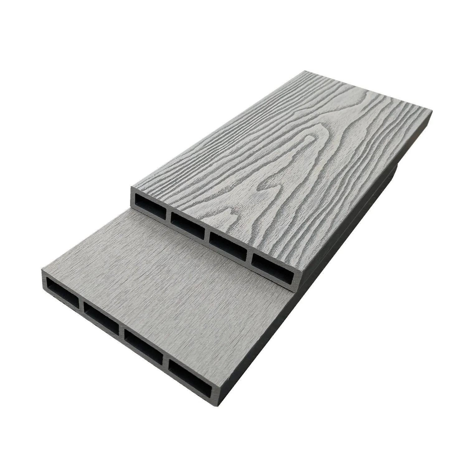 Eco-Friendly WPC Fence Panel 3D Embossed Waterproof Wood Grain Outdoor Privacy Fence