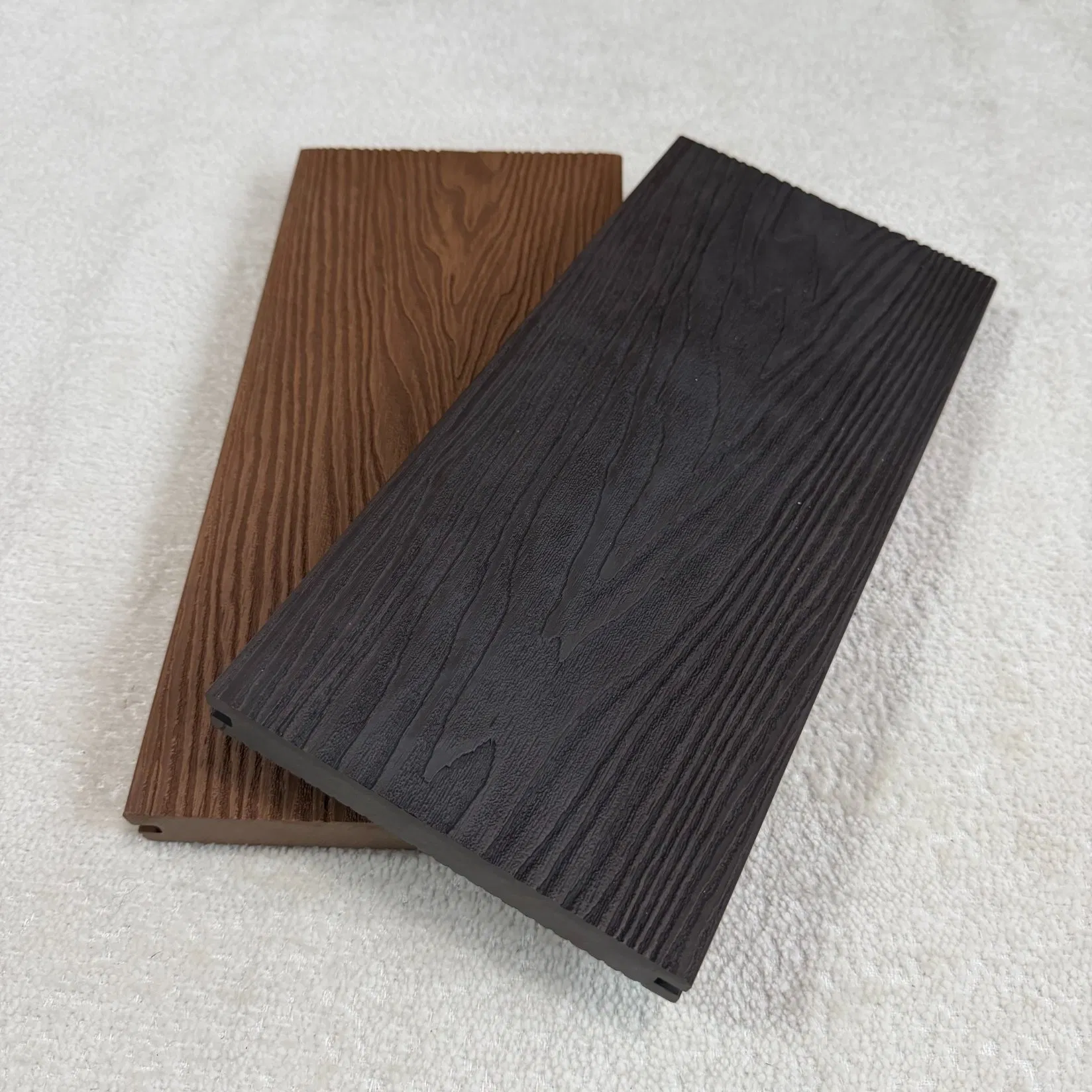 Custom Size Solid WPC Decking 3D Embossed Classical Flooring Waterproof for Bedroom