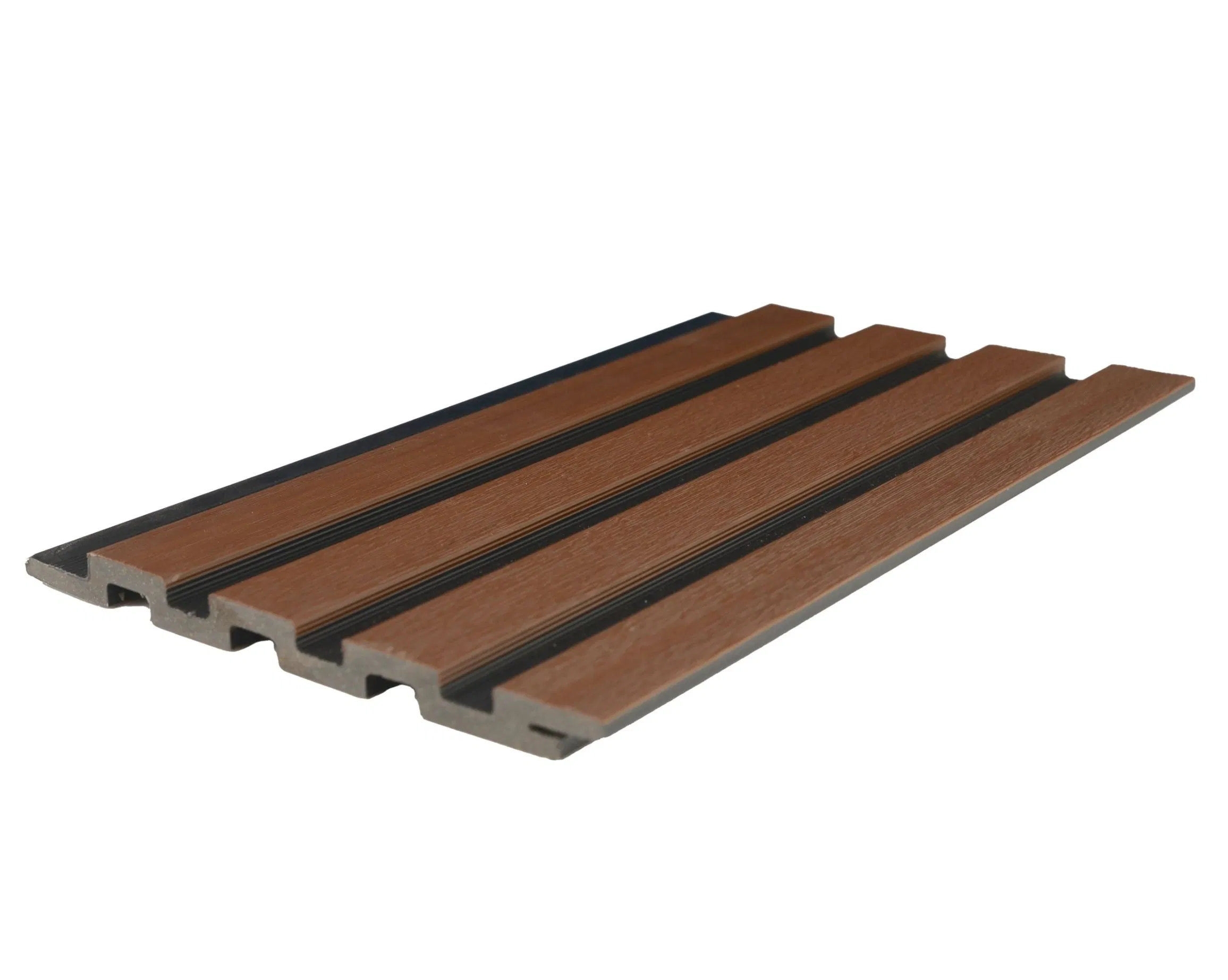 Yellow Eco-Friendly Capped Grooved Composite Siding WPC Wall Cladding 6.5"