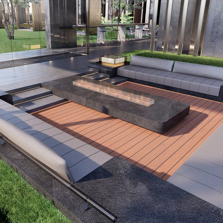 Sonsill Luxury Easy Installation Eco-Friendly Anti-UV Wood Plastic Composite WPC Co-Extrusion Decking for Outdoor Swimming Pool Flooring