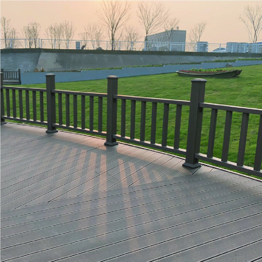 Low Maintenance Garden Balcony Terrace Aluminum Alloy Household Wood Plastic Composite WPC Railing