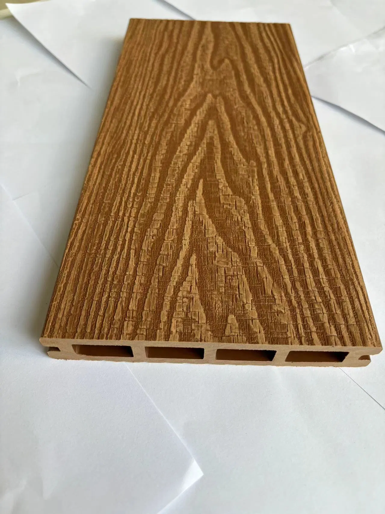 Ocox Hollow 3D Wood Grain WPC Wood Plastic Composite Embossed Decking