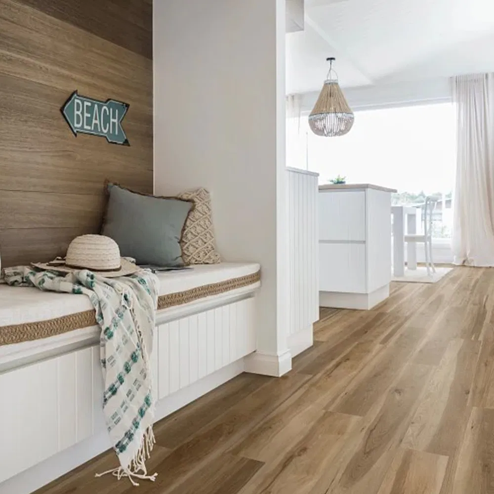 High Quality New Material PVC WPC Vinyl Plank 5mm 6mm Waterproof Fire-Resistant Spc Floor Non-Slip Anti-Scratch Spc Flooring for Bathroom with ISO