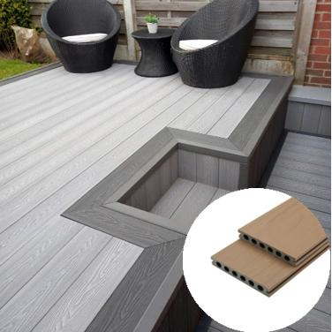 Weather Resistance Anti-UV Easy Installation Waterproof Newest Design Hollow WPC Decking
