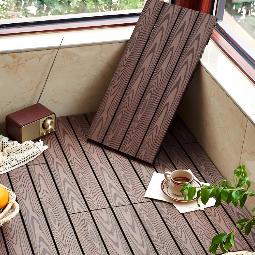 WPC Outdoor Decking 3D Wood Grain Stain Resistant Flooring Waterproof Fire Retardant Wood Plastic Composite Decking