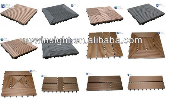 WPC DIY Decking Tile Interlocking Composite Deck Tiles Floor