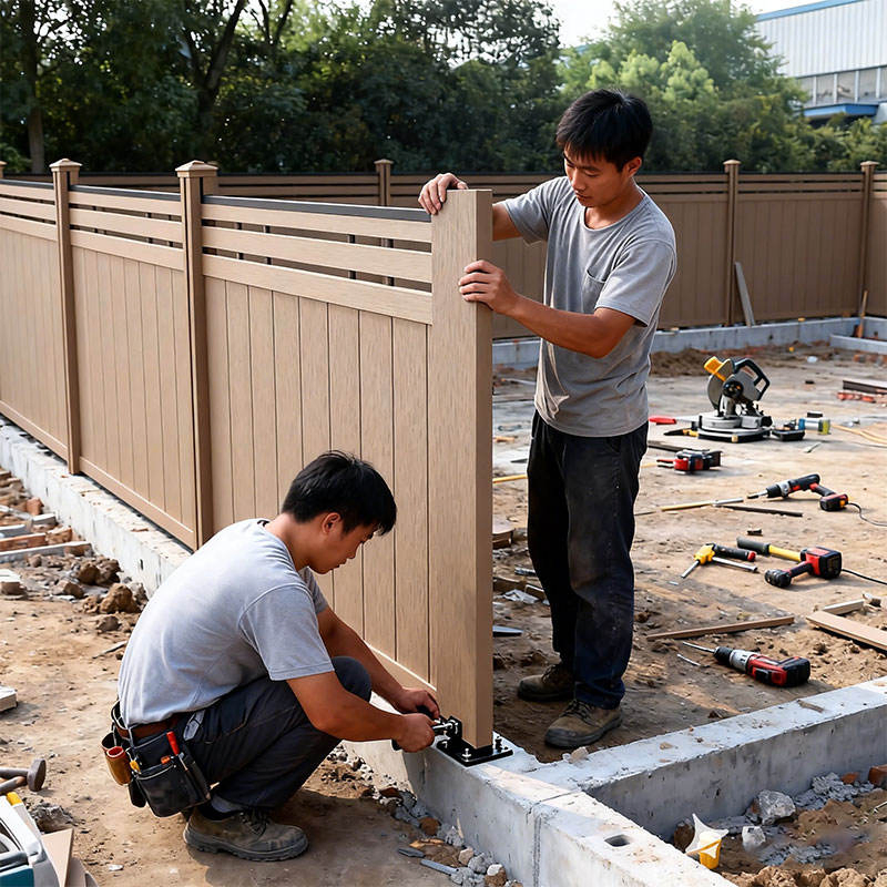 Customized 6FT Co-Extrusion Wood Plastic Composite WPC Fence Panel