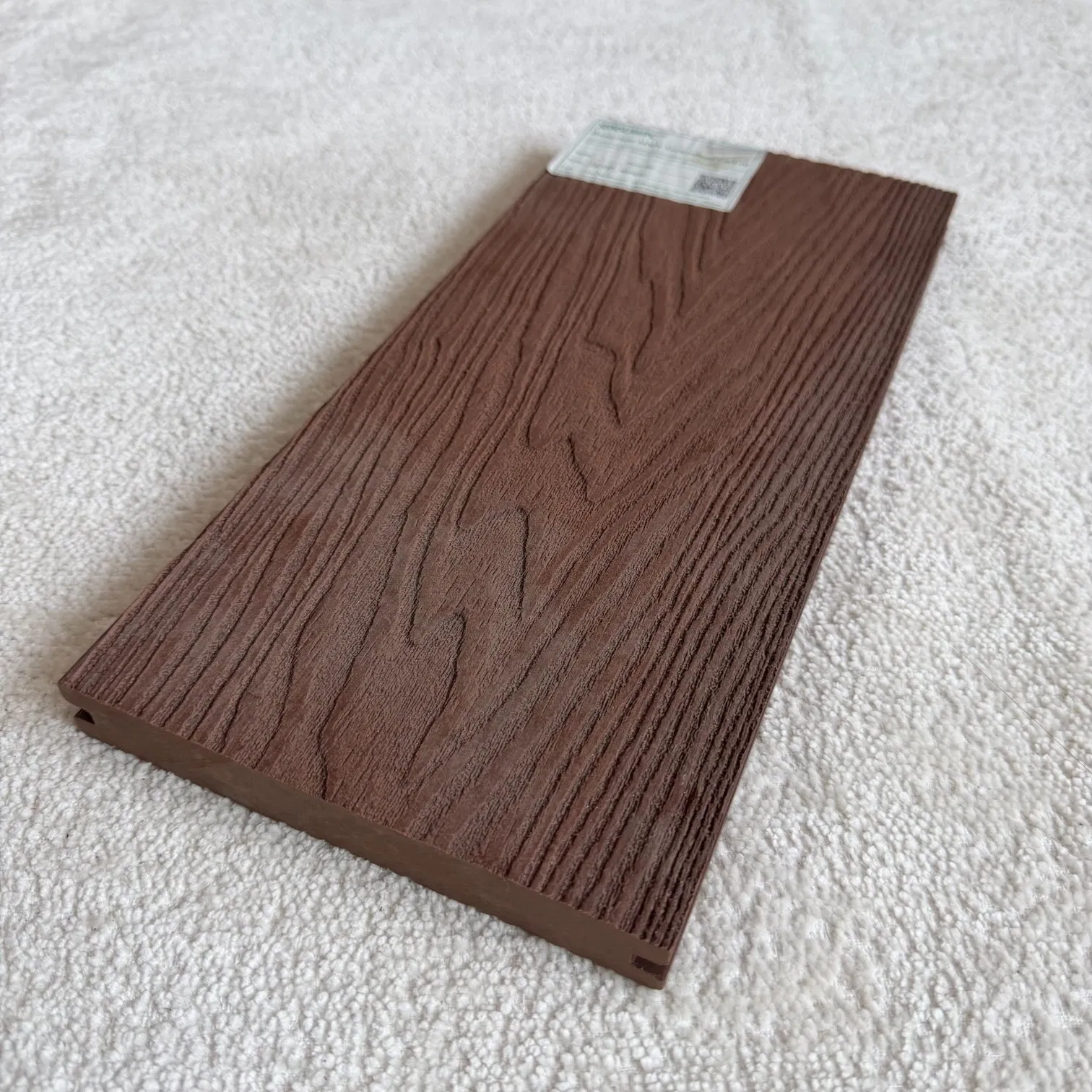 Solid WPC Decking 3D Wood Grain &amp; Grooved Outdoor Composite Flooring