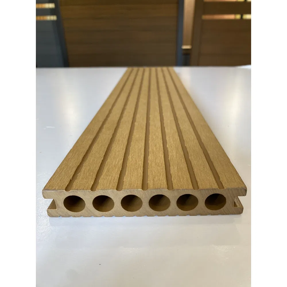 Outdoor Use Round Hole WPC Decking with Treatment Co-Extruded for Balcony Playground