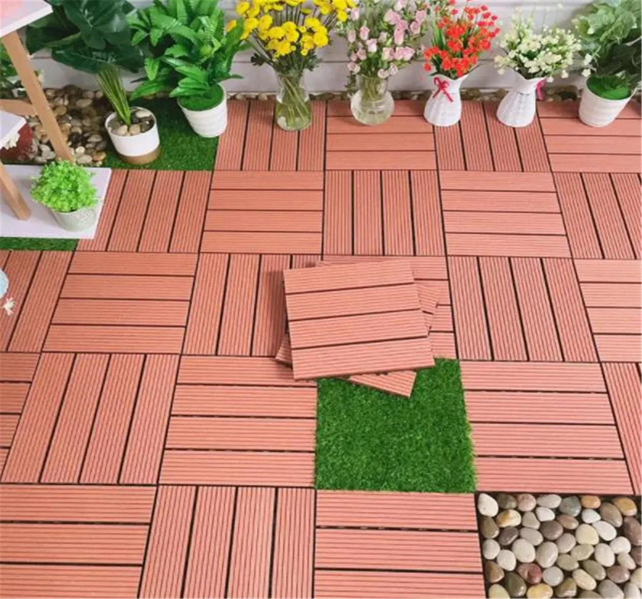 300*300 WPC Composite DIY Square Board Interlocking Tiles Waterproof Fireproof