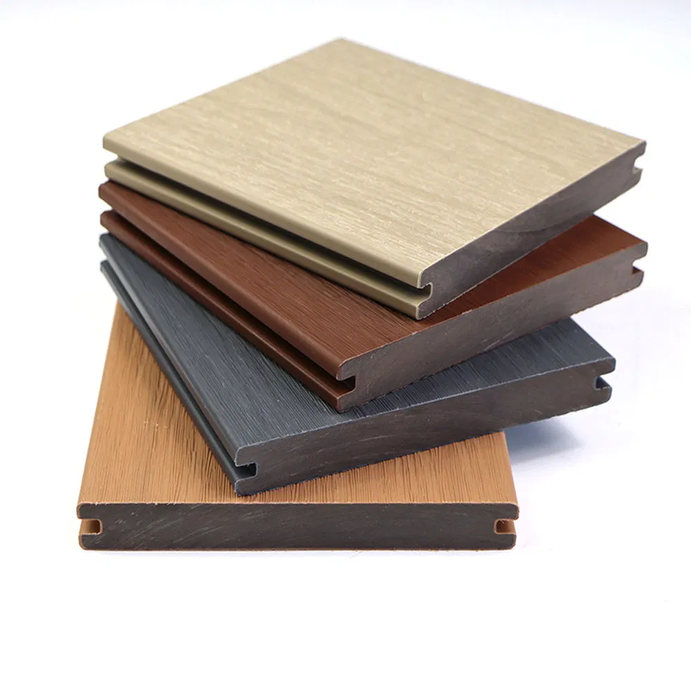 Solid Co-Extrusion WPC Composite Decking Board for Outdoor Garden European Design Style with Brushed Technics for Garden Decking