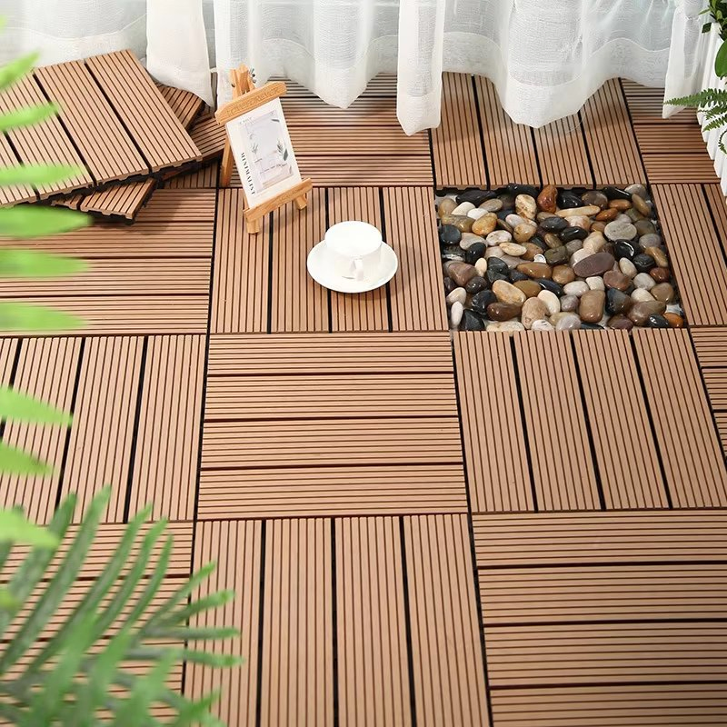 300*300mm Factory Wholesale DIY Floor for Garden Balcony Eco-Friendly WPC Interlocking Deck Tile Outdoor