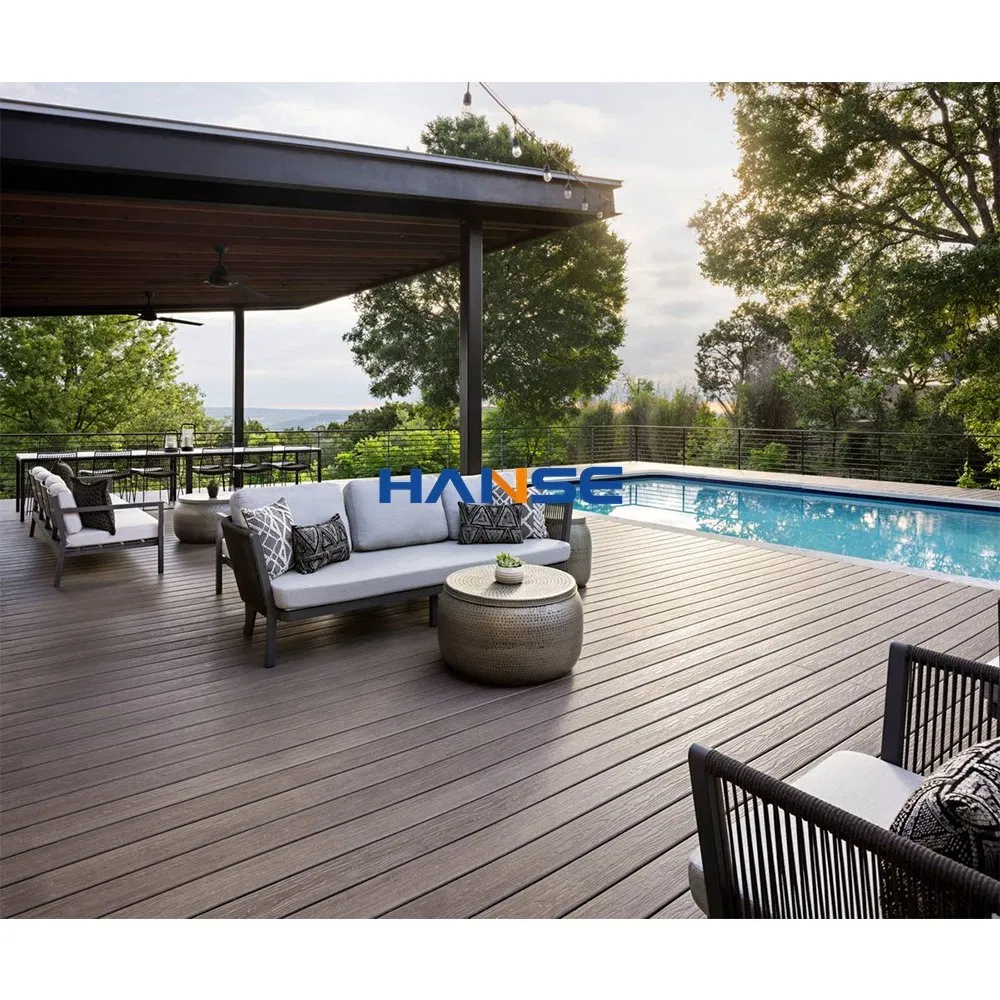 Cheap WPC Hollow Decking Co-Extrusion Engineered Wood-Plastic Wood Texture Outdoor Composite Wood Decking