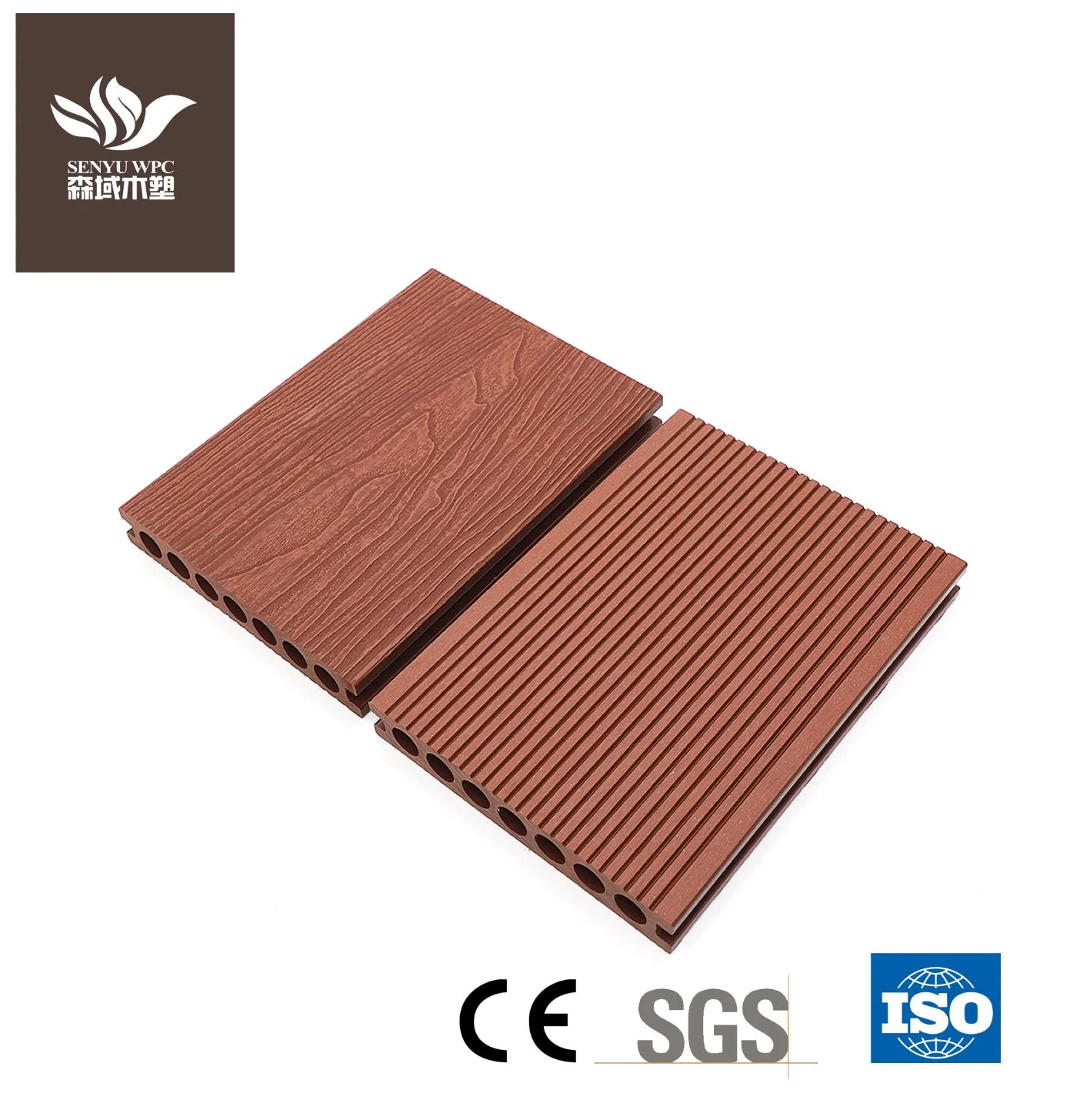 Outdoor Deck WPC Wood Plastic Composite Decking Board Flooring Tile with CE